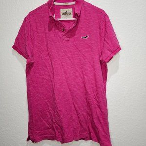 Pink Hollister Men's Polo Large